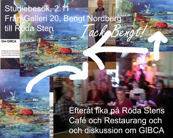 studiebesök till Galleri 20 och fika på Röda Sten café och restaurang